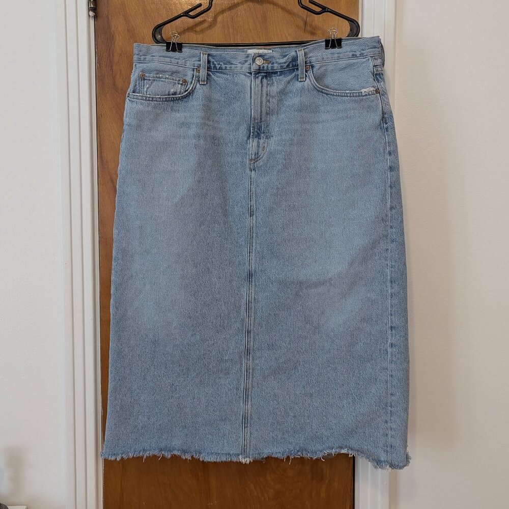 AGOLDE Blue Della Denim Midi Skirt (34)
